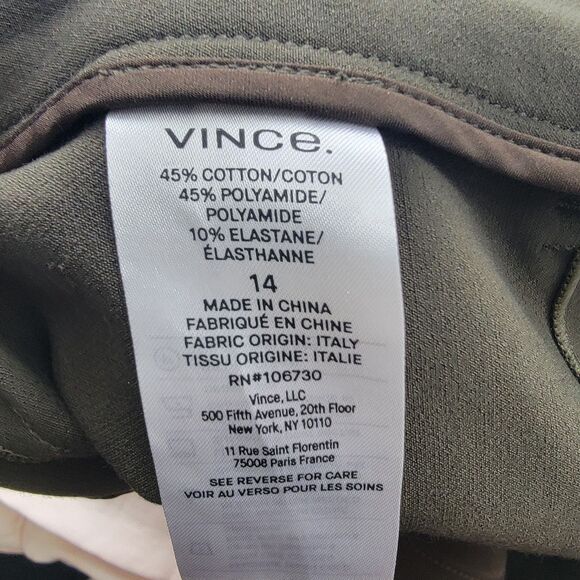 Vince Women's High Waist Cigarette Pant size 14 pockets belt loops - Picture 6 of 8